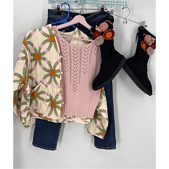 Universal Thread cotton blend colorful Quilted Puffer Boxy Crop Retro jacket XXL - Picture 4 of 12